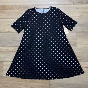 St. John's Bay Black Dress with White Polka Dots Midi